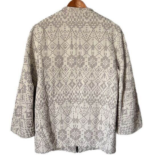 Zara Aztec Embroidered Ecru Jacket - Picture 5 of 7